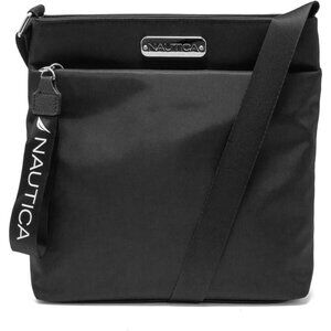 Women's Black Nylon Crossbody Bag Purse with Adjustable Shoulder Strap